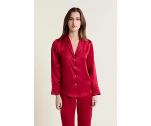 Chemise de pyjama en soie - Pearly - L - Red - Femme - Etam