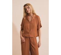 Chemise de pyjama manches courtes satinée - Cheeta - L - Tomette - Femme - Etam