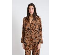Chemise de pyjama satinée à imprimés - Laina - S - Camel - Femme - Etam