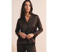 Chemise de pyjama satinée à motifs - Artlight - XS - Brown - Femme - Etam