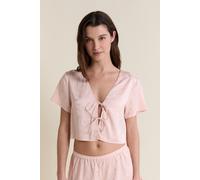 Chemise de pyjama satinée avec noeuds - Spiree - L - Rose - Femme - Etam