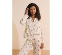 Chemise de pyjama satinée fleurie - Artlight - XL - Creme - Femme - Etam