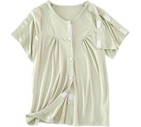 Chemise De Récupération Post-chirurgie L'épaule For Hommes, Manches Courtes, Manchette Des Rotateurs, Boutons-pression Sur Tout Le Côté, Vêtements Chimio Adaptatifs(Women Green,XX-Large)