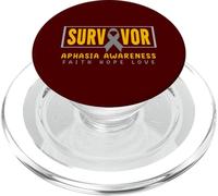Chemise de Sensibilisation à l'aphasie - Ruban Gris Aphasia Survivor PopSockets PopGrip pour MagSafe