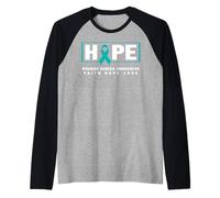 Chemise de Sensibilisation au Cancer de l'ovaire - Hope Cancer de l'ovaire Manche Raglan