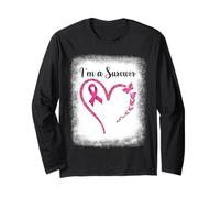 Chemise de sensibilisation au cancer du sein, ruban rose « I'm A Survivor » Manche Longue