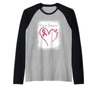 Chemise de sensibilisation au cancer du sein, ruban rose « I'm A Survivor » Manche Raglan