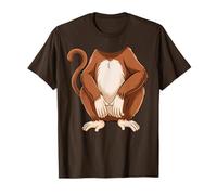Chemise de Singe pour Adulte, Enfant, Homme, Femme, Costume de Singe Marron T-Shirt