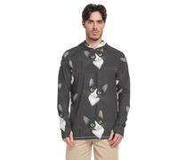 Chemise de soleil à manches longues avec motif chats noirs et blancs pour homme Protection UV, Chats mignons noirs et blancs, Medium