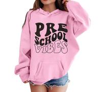 Chemise de Sport pour Enfants Filles garçon Fille Premier Jour d'école Pull à Capuche décontracté dans ma Chemise préscolaire Sweat à Capuche de Maternelle avec Chemises Boutonnées en (9-10 Years)