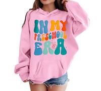 Chemise de Sport pour Enfants Filles garçon Fille Premier Jour d'école Pull à Capuche décontracté dans ma Chemise préscolaire Sweat à Capuche de Maternelle avec Poche adapté Tee Shirt (5-6 Years)