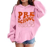 Chemise de Sport pour Enfants Filles garçon Premier Jour d'école Pull à Capuche décontracté dans ma Chemise préscolaire Sweat à Capuche de Maternelle avec Poche adapté aux Blouse Fille (11-12 Years)
