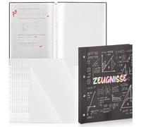 Chemise de témoignage personnalisable avec vis à reliure extensible et 20 pochettes transparentes A4 extensibles Style mathématique pour adolescents, étudiants, adultes (mathématiques)