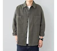 Chemise de travail à manches longues pour homme, coupe décontractée, couche de base en polyester pour travail en plein air, taille M-2XL (vert XXL)