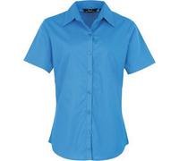 Chemise de travail / chemisier en popeline à manches courtes pour femmes Premier RW1092 (10UK/36DE) (Saphir)