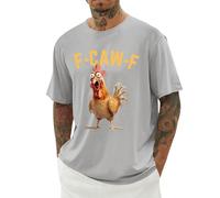 Chemise de travail pour homme Chemise d'été amusante F-CAW-F Cri de poulet Chemise de loisirs T-shirt humour T-shirt nouveau coq T-shirts élégant T-shirt confortable Extérieur Dessin animé T-shirt, O