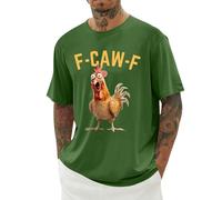 Chemise de travail pour homme Chemise d'été amusante F-CAW-F Cri de poulet Chemise de loisirs T-shirt humour T-shirt nouveau coq T-shirts élégant T-shirt confortable Extérieur Dessin animé T-shirt, O