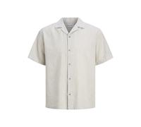 Jack & Jones Summer Linen Blend Resort Short Sleeve Shirt Blanc S Homme