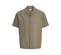 Jack & Jones Summer Linen Blend Resort Short Sleeve Shirt Vert XL Homme