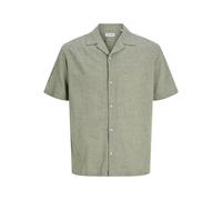 Jack & Jones Summer Linen Blend Resort Short Sleeve Shirt Vert XS Homme