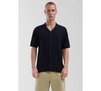 Chemise de villÃ©giature Ã poignets et ourlet cÃŽtelÃ©s QS Bleu M