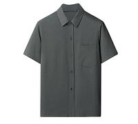 Chemise décontractée à manches courtes pour homme d'âge moyen et âgé, chemises d'été fines pour hommes, chemises décontractées amples pour les personnes âgées style années 70, Vert, XL