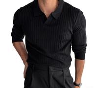 Chemise décontractée à manches longues en tricot jacquard pour homme