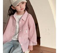 Chemise décontractée à rayures oversize à manches longues pour jeune fille 6Y,7Y,4Y,5YRayéPolyester