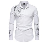 Chemise Décontractée Homme Automne Et Hiver Meilleur Chemise Homme Manche Longue Chemise A Petit Pois pour Homme Mode Costume Gris Chemise Élégant Chemise Pagne Homme Col Mao Décontracté Chemise