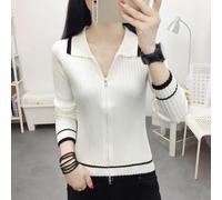 Chemise décontractée pour femme avec col en V élégant et manches longues (XL Blanc)