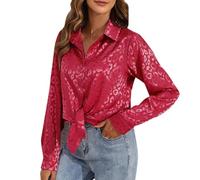 Chemise décontractée pour femme avec motif léopard et dégradé, Rd2, M