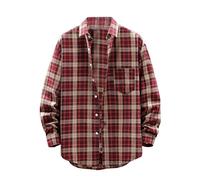 Chemise décontractée pour homme 2024 tendance Surchemise de Noël pour homme Chemise à carreaux en flanelle à manches longues Chemise décontractée boutonnée à carreaux doux avec poches 2025 Chemise