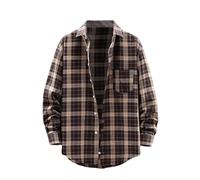 Chemise décontractée pour homme 2024 tendance Surchemise de Noël pour homme Chemise à carreaux en flanelle à manches longues Chemise décontractée boutonnée à carreaux doux avec poches 2025 Chemise