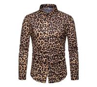 Chemise Décontractée pour Hommes Manches Longues À Manches Léopards