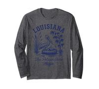 Chemise d'État rétro de Louisiane Est 1812 Jazz Bayou New Orleans Manche Longue