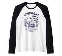 Chemise d'État rétro de Louisiane Est 1812 Jazz Bayou New Orleans Manche Raglan