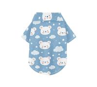 Chemise d'été à boutons pour chien Motif ourson d'amour Blanc Taille XL