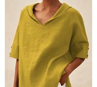Chemise d'été à col Peter Pan, courte devant et longue derrière, couleur unie L,M,S,XL,XXLTissu tissé