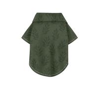 Chemise d'été à manches courtes pour chien avec motif feuilles vert foncé, boutonnée, légère et respirante, idéale pour un usage quotidien et des séances photo, taille 5XL