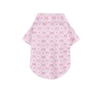 Chemise d'été à manches courtes pour chien avec nœud en ruban rose et coquette douce - T-shirt à manches courtes pour animal domestique - Parfait pour un usage quotidien et des séances photo 5XL
