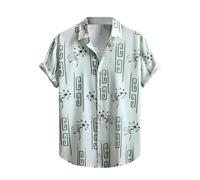 Chemise d'été à manches courtes pour homme, style décontracté, imprimé léopard 2026, vert clair, M