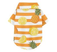 Chemise d'été à rayures oranges et blanches pour chien, chemise légère et respirante, parfaite pour un usage quotidien et des séances photo