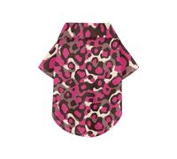 Chemise d'été boutonnée à manches courtes pour chien avec fourrure léopard magenta - T-shirt à manches courtes - Parfait pour un usage quotidien et des séances photo - Taille 5XL