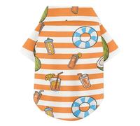 Chemise d'été boutonnée à rayures oranges et blanches pour chien - Vêtement respirant et frais - Parfait pour un usage quotidien et des séances photo