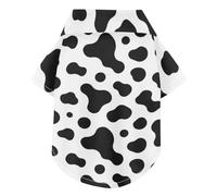 Chemise d'été classique pour chien avec motif imprimé peau de vache noire et blanche boutonnée - Respirant - Parfait pour un usage quotidien et des séances photo