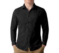 Chemise D'éTé De Lin à Manches Courtes Solid Color Col Boutonné pour GarçOn Uni Loisirs DéContracté Basique Patte De Boutonnage Facile à Repasser Occasionnels pour Enfants 6-16 Ans LéGèRe
