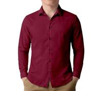 Chemise D'éTé De Lin à Manches Courtes Solid Color Col Boutonné pour GarçOn Uni Loisirs DéContracté Basique Patte De Boutonnage Facile à Repasser Occasionnels pour Enfants 6-16 Ans LéGèRe
