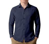 Chemise D'éTé De Lin à Manches Courtes Solid Color Col Boutonné pour GarçOn Uni Loisirs DéContracté Basique Patte De Boutonnage Facile à Repasser Occasionnels pour Enfants 6-16 Ans LéGèRe