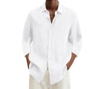 Chemise d'été légère à Manches Longues pour Homme, Revers uni, col