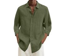 Chemise d'été légère à Manches Longues pour Homme, uni, col à Revers